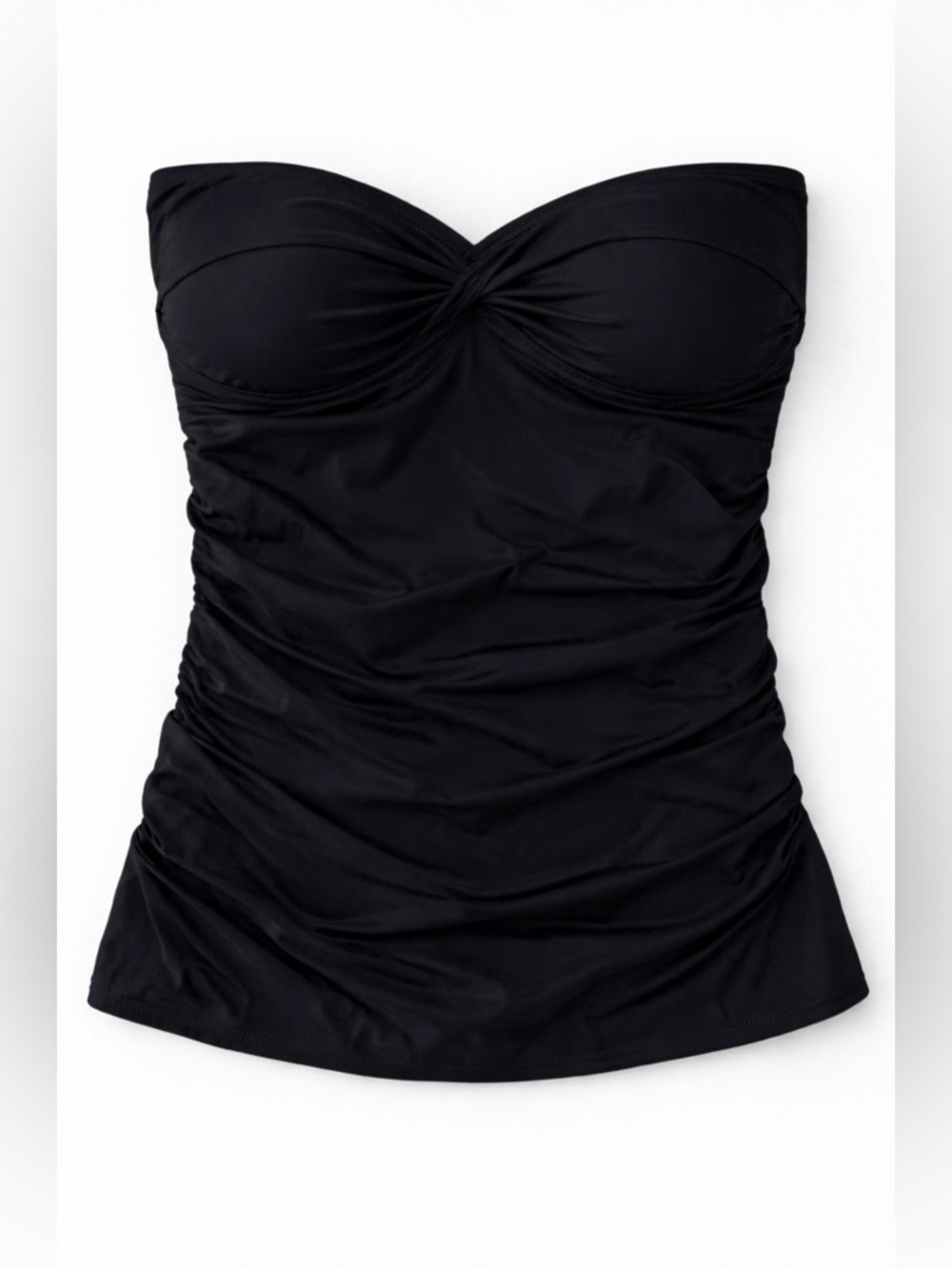 Victoria’s Secret Black Strapless Tankini Top 36B | Ruched Sweetheart